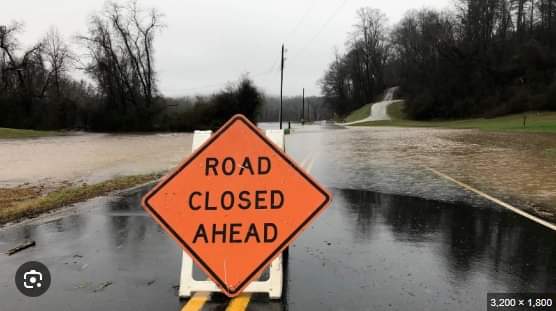 AREA GETTING HIT WITH LOTS OF RAIN AND ROAD CLOSURES